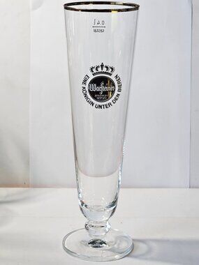 Warsteiner Beer Pilsner Glass 0.4L Rastal Gold Rim Footed Stemmed Glassware